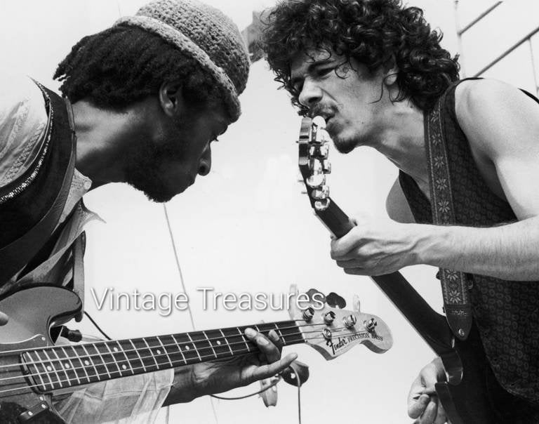 Carlos Santana and David Brown in Woodstock, 1969